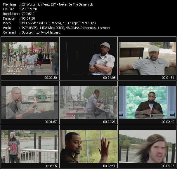 Wordsmith Feat. EliM video ”Never Be The Same” from dvd ”Urban Video September 2012”