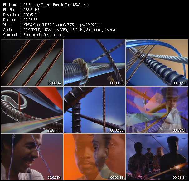 Stanley Clarke video ”Born In The U.S.A.” from dvd ”Telegenics Number 28B. July 1985”