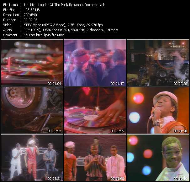 U.T.F.O. video ”Leader Of The Pack - Roxanne, Roxanne” from dvd ”Telegenics Number 28B. July 1985”