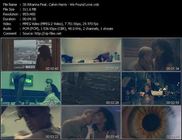 Rihanna Feat. Calvin Harris video ”We Found Love” from dvd ”Vip-Express Videos October 2011 Vol.1”