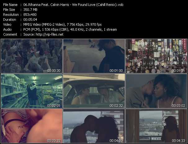 Rihanna Feat. Calvin Harris video ”We Found Love (Cahill Remix)” from dvd ”DTVideos Club Remixes Vol.48”