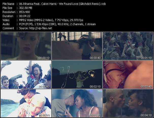 Rihanna Feat. Calvin Harris video ”We Found Love (Glitchdick Remix)” from dvd ”DTVideos Club Remixes Vol.54”