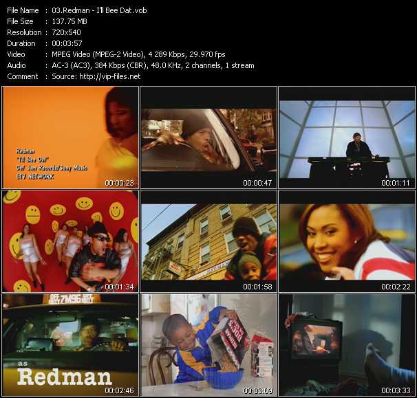 Redman video ”I'll Bee Dat” from dvd ”ETV Network Vital Hitz 2017 February 1999”