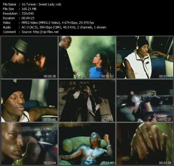 Tyrese video ”Sweet Lady” from dvd ”ETV Network Vital Hitz 2015 December 1998”