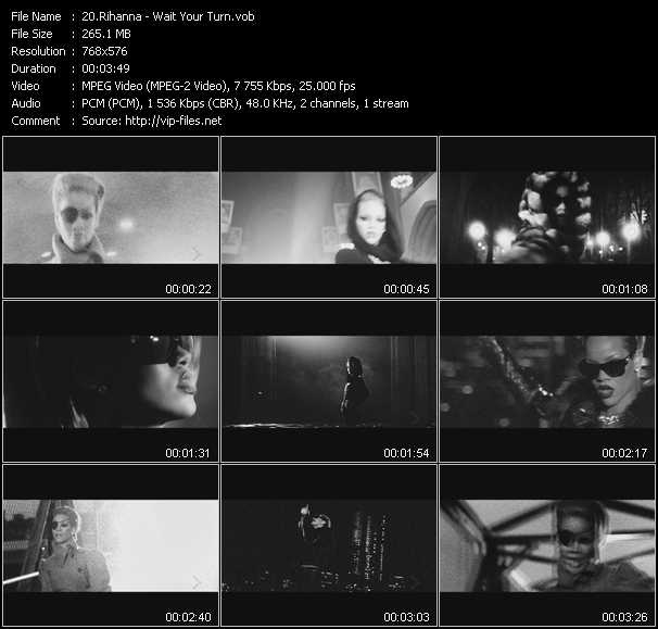 Rihanna video ”Wait Your Turn” from dvd ”MixMash Pop January 2010”