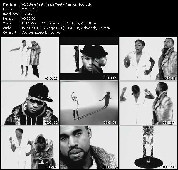 Estelle Feat. Kanye West video ”American Boy” from dvd ”MixMash Party Classics Vol.27”