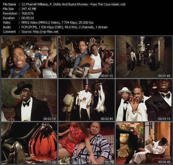 Busta Rhymes Feat. P. Diddy (Puff Daddy) And Pharrell Williams video ”Pass The Courvoisier” from dvd ”MixMash Urban February 2008”