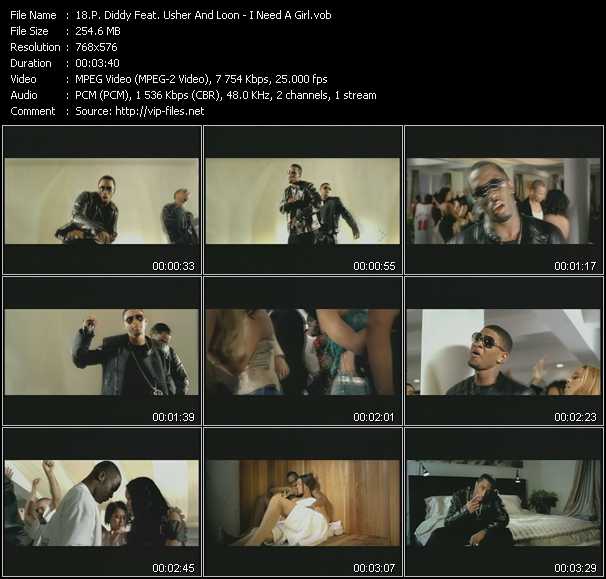 P. Diddy (Puff Daddy) Feat. Usher And Loon video ”I Need A Girl, Part 1” from dvd ”MixMash Urban March 2008”