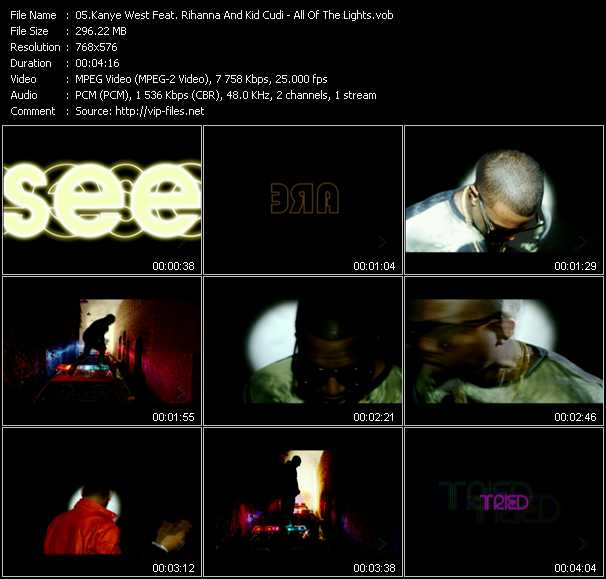 Kanye West Feat. Rihanna And Kid Cudi video ”All Of The Lights” from dvd ”MixMash QuickMash 2011 Vol.06”