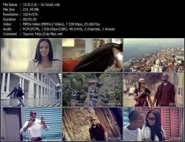 B.O.B. video ”So Good” from dvd ”MixMash QuickMash 2012 Vol.15”