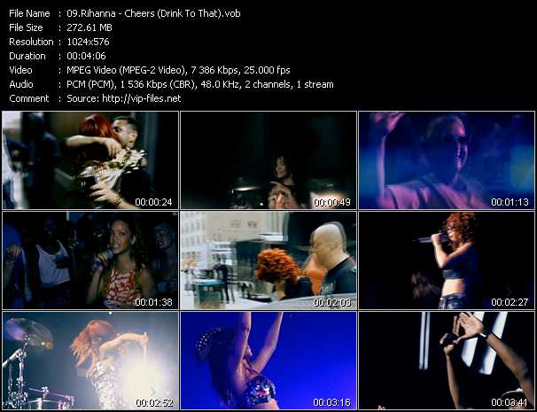 Rihanna video ”Cheers (Drink To That)” from dvd ”MixMash QuickMash 2011 Vol.22”