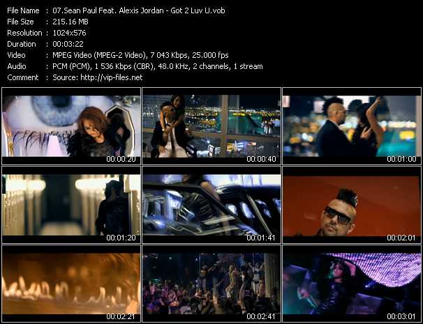 Sean Paul Feat. Alexis Jordan video ”Got 2 Luv U” from dvd ”MixMash QuickMash 2011 Vol.24”