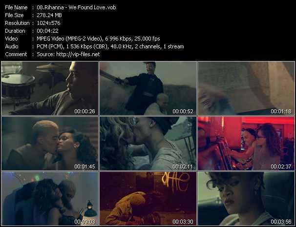 Rihanna video ”We Found Love” from dvd ”MixMash QuickMash 2011 Vol.29”