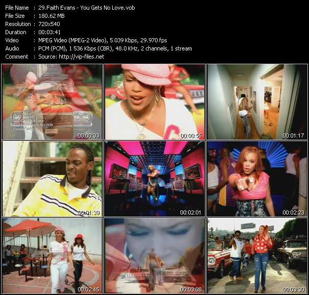 Faith Evans video ”You Gets No Love” from dvd ”Hot Video Classics Best Of 2001 Vol.1”