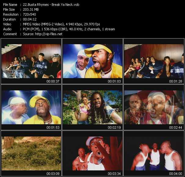 Busta Rhymes video ”Break Ya Neck” from dvd ”Hot Video Classics Best Of 2001 Vol.2”