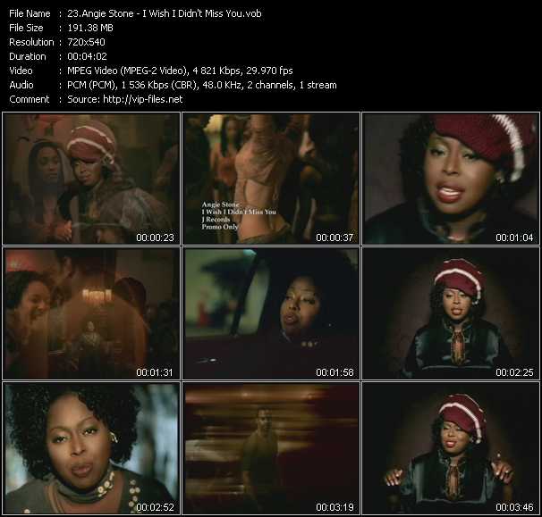 Angie Stone video ”I Wish I Didn't Miss You” from dvd ”Hot Video Classics Best Of 2002 Vol.1”