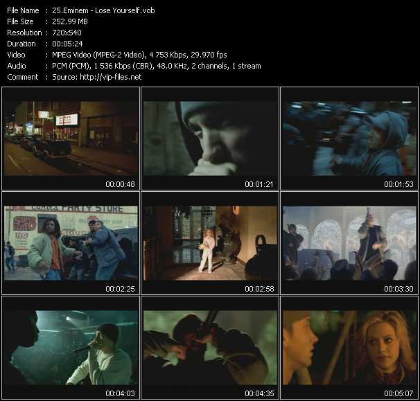 Eminem video ”Lose Yourself” from dvd ”Hot Video Classics Best Of 2002 Vol.1”