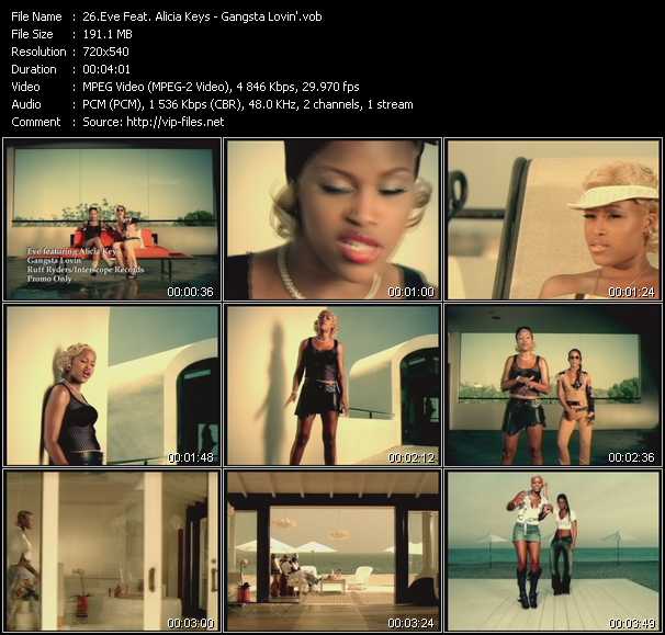 Eve Feat. Alicia Keys video ”Gangsta Lovin'” from dvd ”Hot Video Classics Best Of 2002 Vol.1”