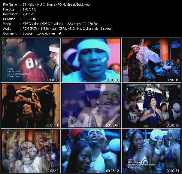 Nelly video ”Hot In Herre (PO No Break Edit)” from dvd ”Hot Video Classics Best Of 2002 Vol.1”