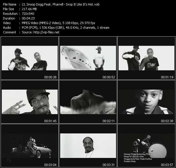 Snoop Dogg Feat. Pharrell Williams video ”Drop It Like It's Hot” from dvd ”Hot Video Classics Best Of 2004 Vol.1”