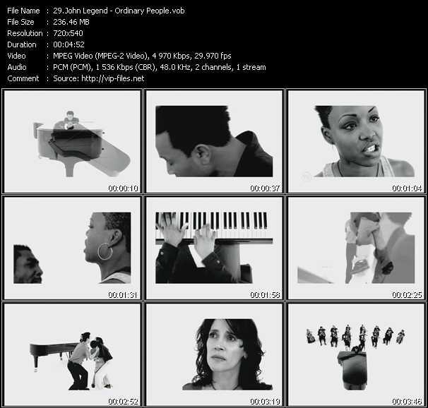 John Legend video ”Ordinary People” from dvd ”Hot Video Classics Best Of 2005 Vol.3”