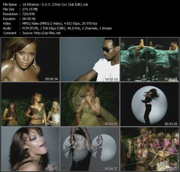 Rihanna video ”S.O.S. (Chris Cox Club Edit)” from dvd ”Hot Video Classics Best Of 2006 Vol.1”