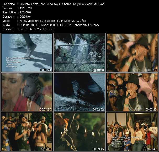 Baby Cham Feat. Alicia Keys video ”Ghetto Story (PO Clean Edit)” from dvd ”Hot Video Classics Best Of 2006 Vol.2”