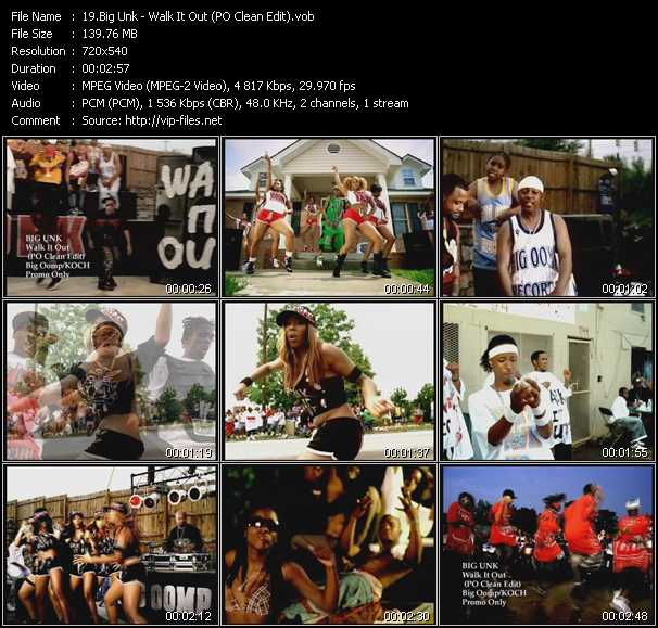 Big Unk video ”Walk It Out (PO Clean Edit)” from dvd ”Hot Video Classics Best Of 2006 Vol.3”