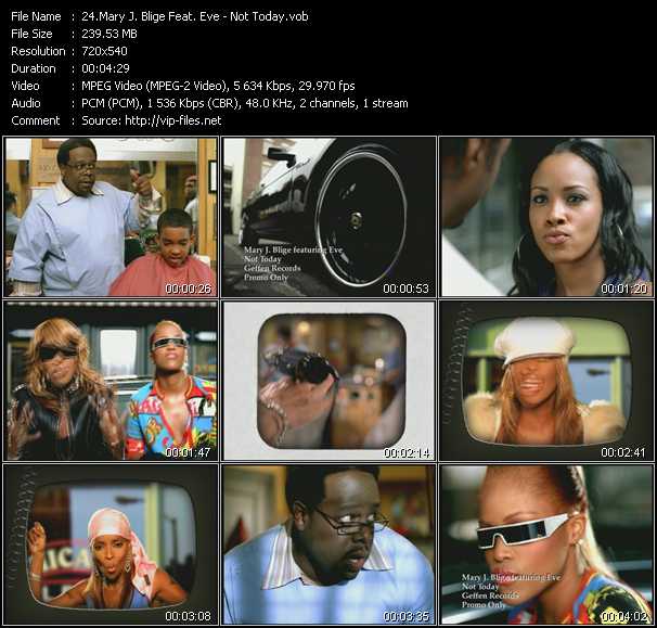 Mary J. Blige Feat. Eve video ”Not Today” from dvd ”Canada Hot Video February 2004”