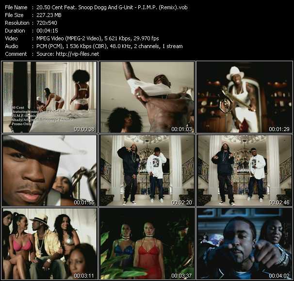 50 Cent Feat. Snoop Dogg And G-Unit video ”P.I.M.P. (Remix)” from dvd ”Hot Video September 2003”