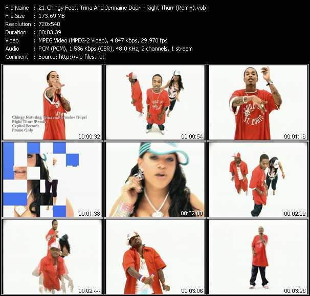 Chingy Feat. Trina And Jermaine Dupri video ”Right Thurr (Remix)” from dvd ”Hot Video September 2003”