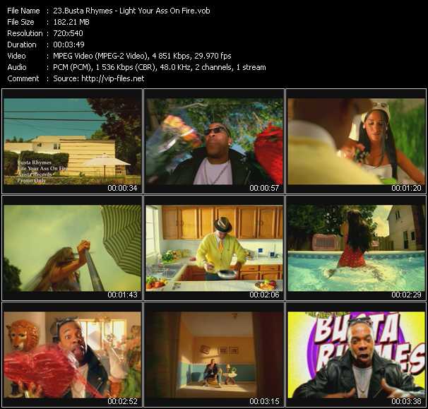 Busta Rhymes Feat. Pharrell Williams video ”Light Your Ass On Fire” from dvd ”Hot Video September 2003”