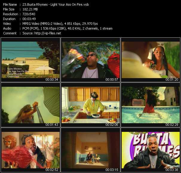 Busta Rhymes video ”Light Your Ass On Fire” from dvd ”Hot Video September 2003”