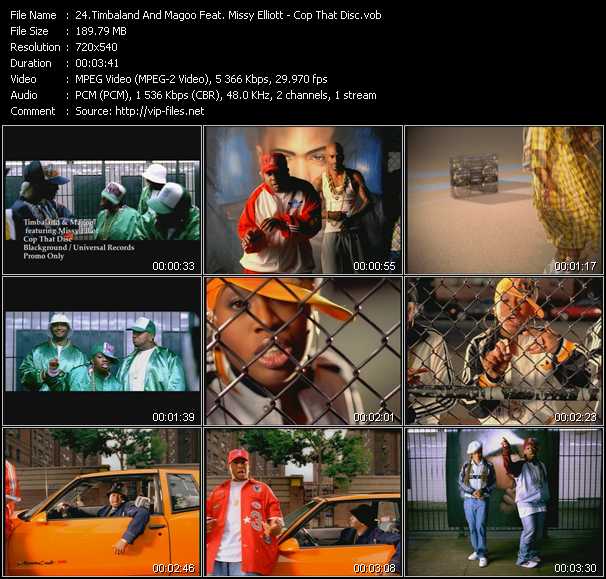 Timbaland And Magoo Feat. Missy Elliott video ”Cop That Disc” from dvd ”Hot Video September 2003”