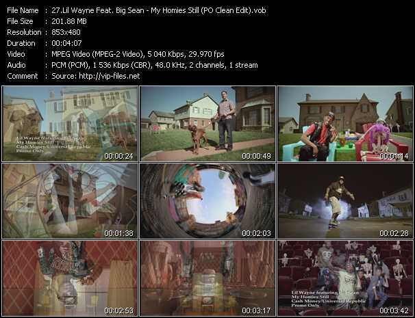 Lil' Wayne Feat. Big Sean video ”My Homies Still (PO Clean Edit)” from dvd ”Hot Video September 2012”