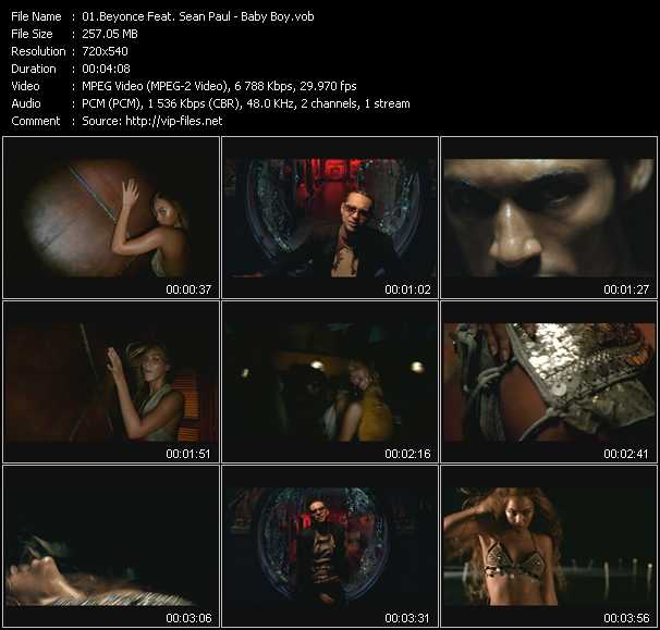 Beyonce Feat. Sean Paul video ”Baby Boy” from dvd ”Hot Video October 2003”