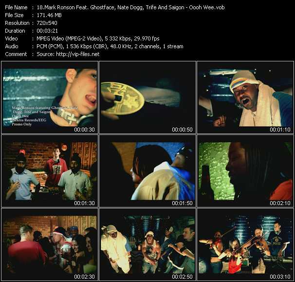 Mark Ronson Feat. Ghostface Killah, Nate Dogg, Trife And Saigon video ”Oooh Wee” from dvd ”Hot Video October 2003”