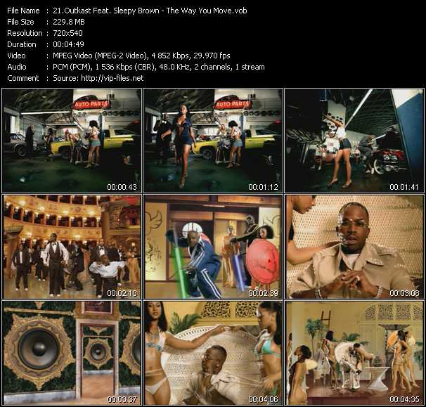 Outkast Feat. Sleepy Brown video ”The Way You Move” from dvd ”Hot Video November 2003”