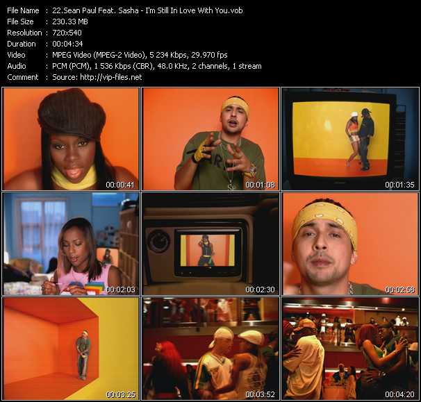 Sean Paul Feat. Sasha (Karen Chin) video ”I'm Still In Love With You” from dvd ”Hot Video November 2003”
