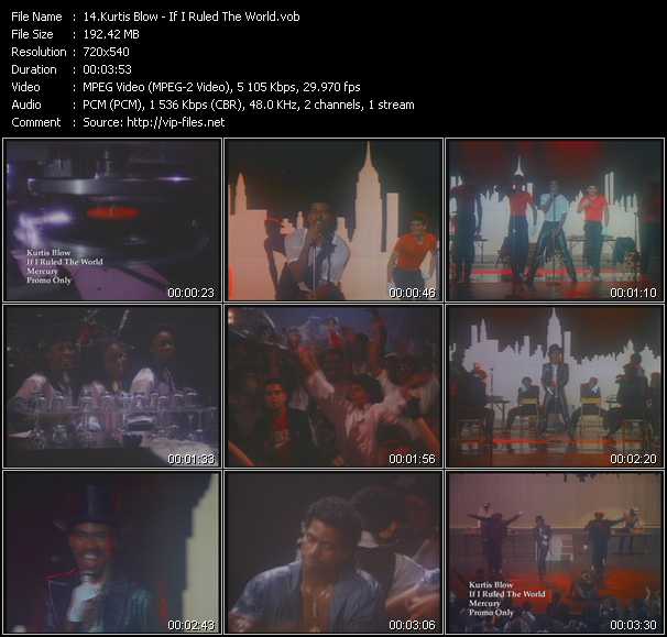 Kurtis Blow video ”If I Ruled The World” from dvd ”Old Skool Vol.6”