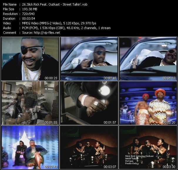 Slick Rick Feat. Outkast video ”Street Talkin'” from dvd ”Old Skool Vol.6”