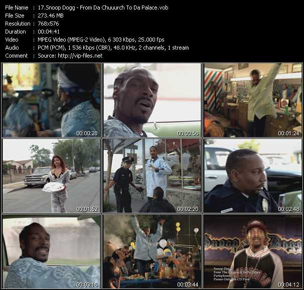 Snoop Dogg video ”From Tha Chuuuch To Da Palace” from dvd ”UK Chart Video December 2002”