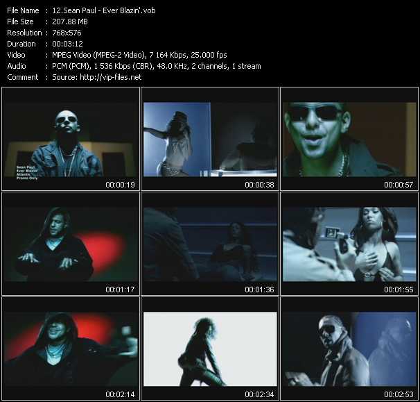 Sean Paul video ”Ever Blazin'” from dvd ”UK Chart Video December 2005”