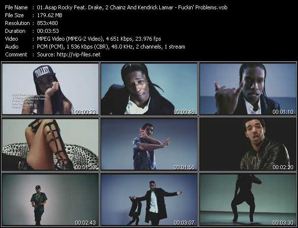 Asap Rocky Feat. Drake, 2 Chainz And Kendrick Lamar video ”Fuckin' Problems” from dvd ”Urban Video February 2013”