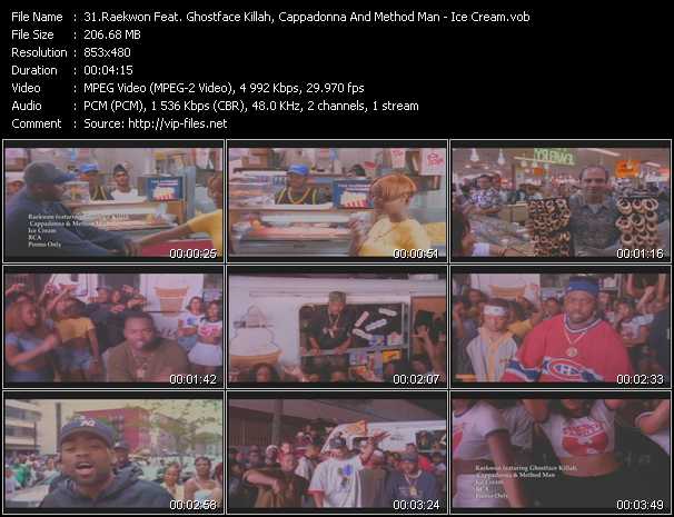 Raekwon Feat. Ghostface Killah, Cappadonna And Method Man video ”Ice Cream” from dvd ”Urban Video February 2013”