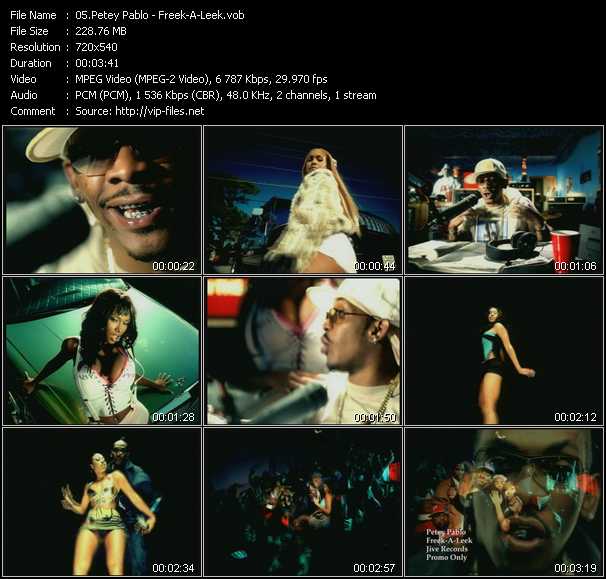 Petey Pablo video ”Freek-A-Leek” from dvd ”Urban Video March 2004”