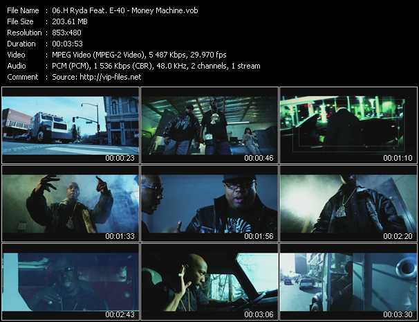 H Ryda Feat. E-40 video ”Money Machine” from dvd ”Urban Video October 2012”