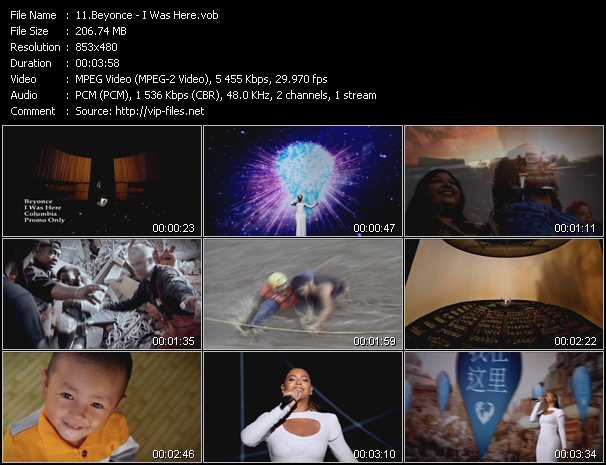 Beyonce video ”I Was Here” from dvd ”Urban Video October 2012”