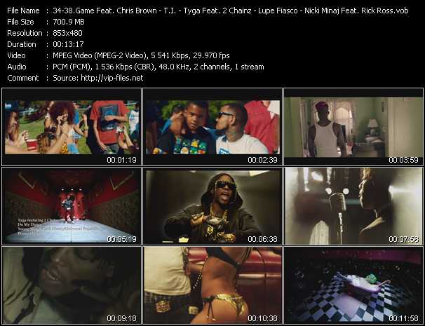Game Feat. Chris Brown, Tyga, Lil' Wayne And Wiz Khalifa - T.I. - Tyga Feat. 2 Chainz - Lupe Fiasco - Nicki Minaj Feat. Rick Ross And Cam'ron video ”Celebration - Go Get It - Do My Dance - Bitch Bad - I Am Your Leader” from dvd ”Urban Video December 2012”